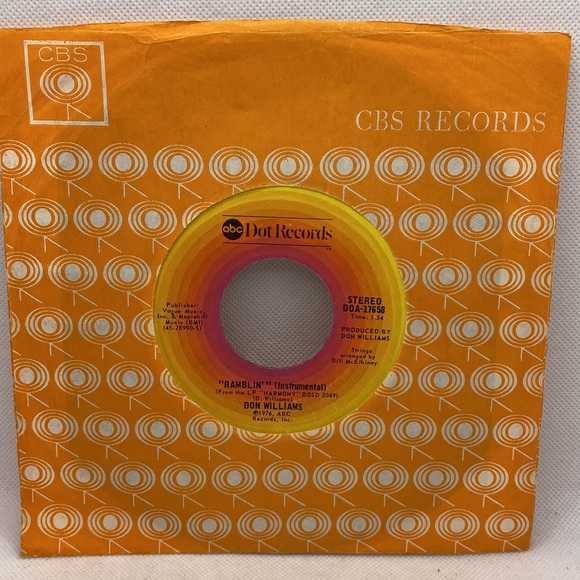 Country 45 Don Williams :Ramblin / She Never Knew Me on ABC Dot Records 7” Vinyl - Picture 5 of 5
